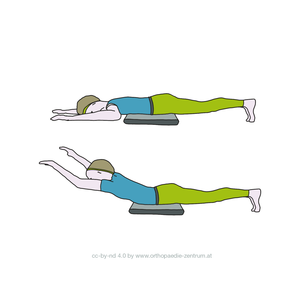 Gymnastikübung Lendenwirbelsäule 10: Kräftigung der Rückenmuskulatur.