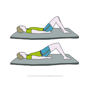 Gymnastikübung Lendenwirbelsäule 6: Kräftigung der Rumpfmuskulatur, Aufbau einer Körperspannung.