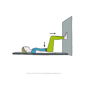 Gymnastikübung Lendenwirbelsäule: Körperwahrnehmung. Erfühlen der Muskelspannung und -entspannung.