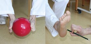Orthopädiezentrum Wien - Übung Kinderfüße - Ball hochheben und Fuß Zeichen zeichnen © by Orthopädisches Klinikum Zicksee