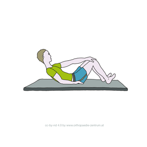 Gymnastikübung Lendenwirbelsäule 4: Kräftigung der schrägen Bauchmuskulatur.